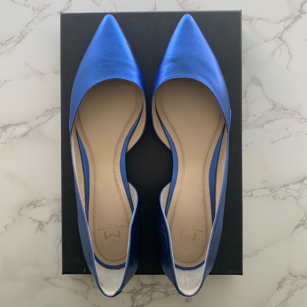 Metallic Blue Flats | Size 7M